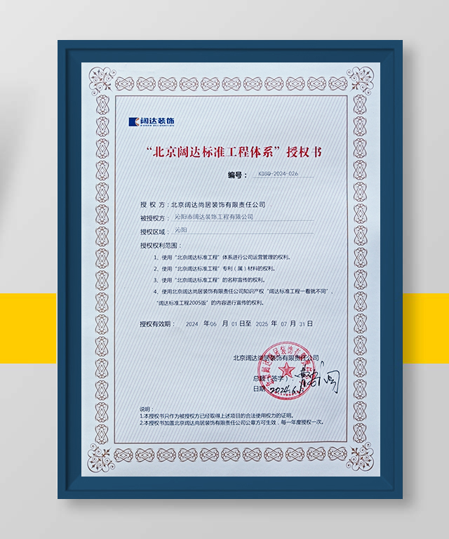 阔达授权证书